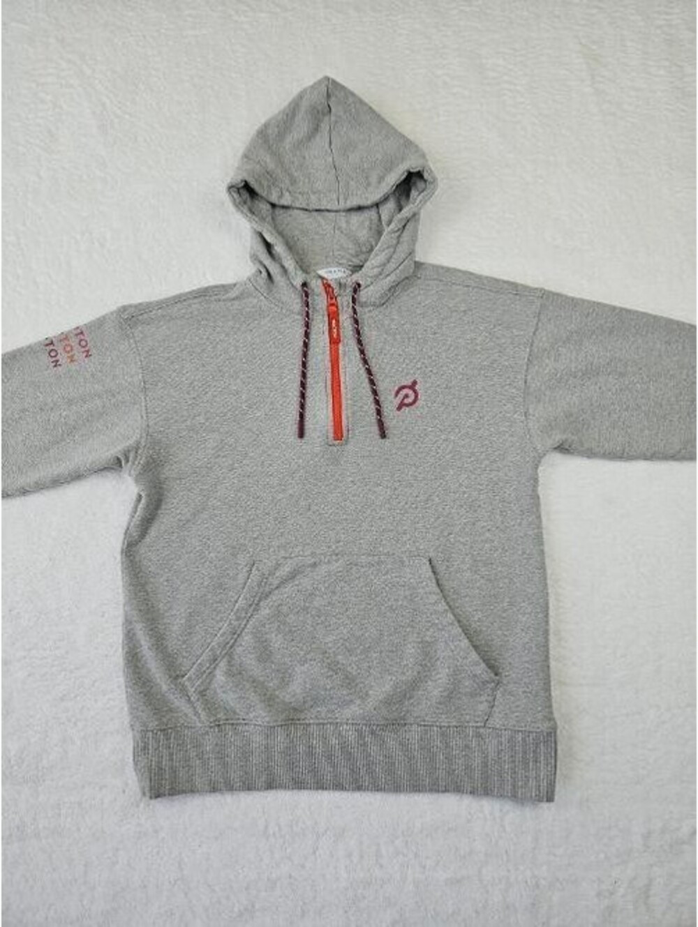 Peloton Women's Gray, Size: S, half-zip cozy, relaxed fit pullover hoodie